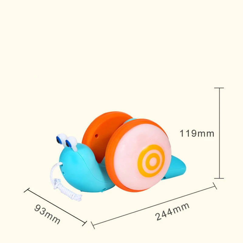 Children's Cute Rope Drag Snail Creative Toy Music Light Rope Pull Baby Toddler Toy